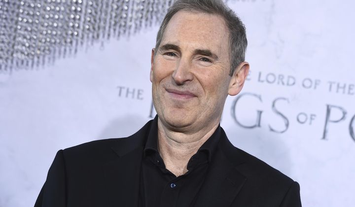 Andy Jassy, Amazon president and CEO, attends the premiere of &quot;The Lord of the Rings: The Rings of Power&quot; at The Culver Studios on Monday, Aug. 15, 2022, in Culver City, Calif. An administrative law judge ruled Wednesday, May 1, 2024, that Jassy violated labor law by making certain anti-union comments during media interviews two years ago. (Photo by Jordan Strauss/Invision/AP, File)