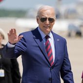 President Joe Biden waves as he walks to board Air Force One, Thursday, May 2, 2024, at Andrews Air Force Base, Md. Biden is going to North Carolina. (AP Photo/Alex Brandon)