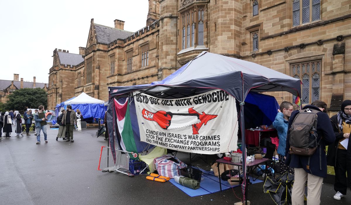 NextImg:Pro-Palestinian protesters set up encampments at universities in Australia