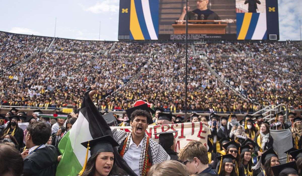 NextImg:A look at commencement ceremonies as U.S. campuses are roiled by protests over the Israel-Hamas war