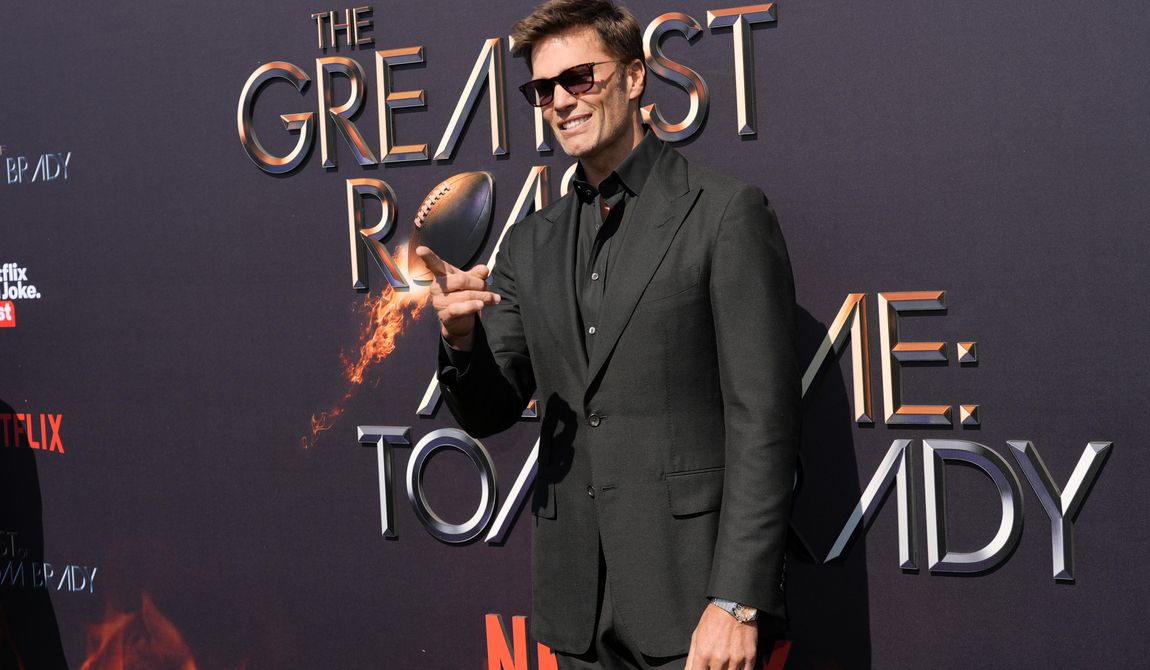 Tom Brady poses at &quot;The Greatest Roast of All Time: Tom Brady&quot; at the Kia Forum, Sunday, May 5, 2024, in Inglewood, Calif. (AP Photo/Chris Pizzello)
