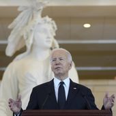 President Joe Biden speaks at the U.S. Holocaust Memorial Museum&#x27;s Annual Days of Remembrance ceremony at the U.S. Capitol, Tuesday, May 7, 2024 in Washington. (AP Photo/Evan Vucci)