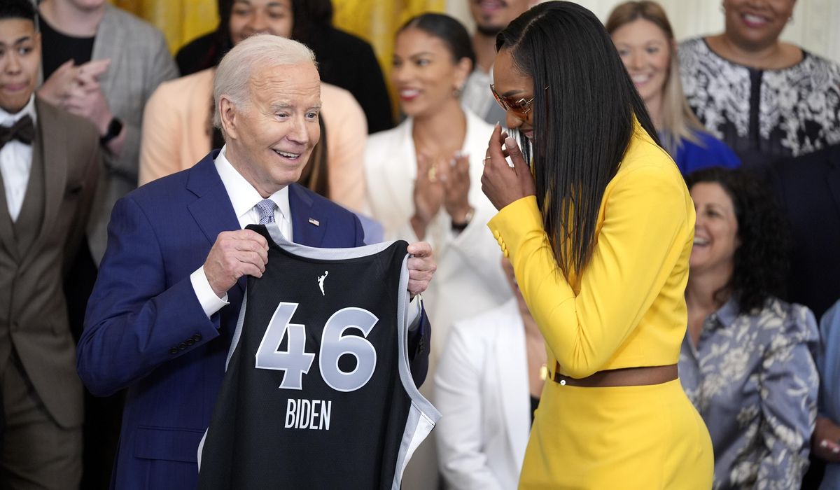 NextImg:‘Audacity’: Biden blasted for touting women’s sports after adding biological males to Title IX