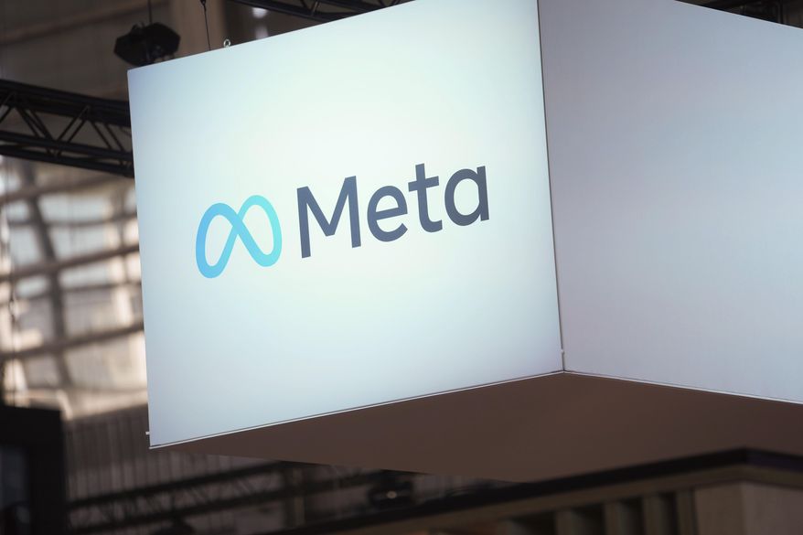 The Meta logo is seen at the Vivatech show in Paris, France, Wednesday, June 14, 2023. The European Union opened fresh investigations Thursday, May 16, 2024, into Facebook and Instagram over suspicions that they're failing to protect children online, in violation of the bloc's strict digital regulations for social media platforms. (AP Photo/Thibault Camus, File)