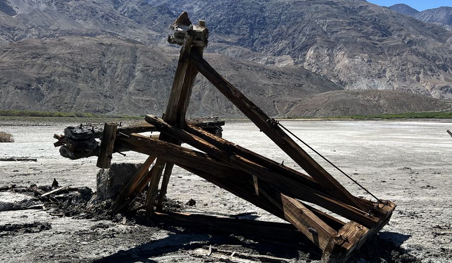 Saline Valley Salt Tram tower #1 on April 27, 2024. Photo courtesy: NPS