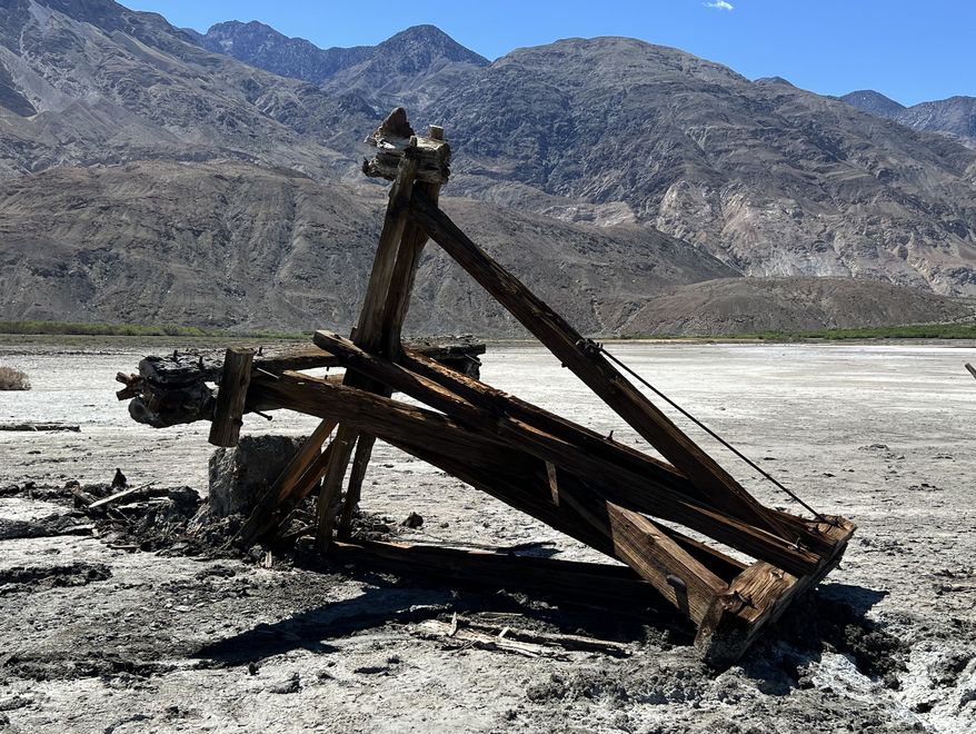 Saline Valley Salt Tram tower #1 on April 27, 2024. Photo courtesy: NPS