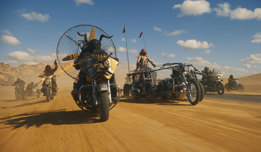 This image released by Warner Bros. Pictures shows a scene from "Furiosa: A Mad Max Saga." (Warner Bros. Pictures via AP)