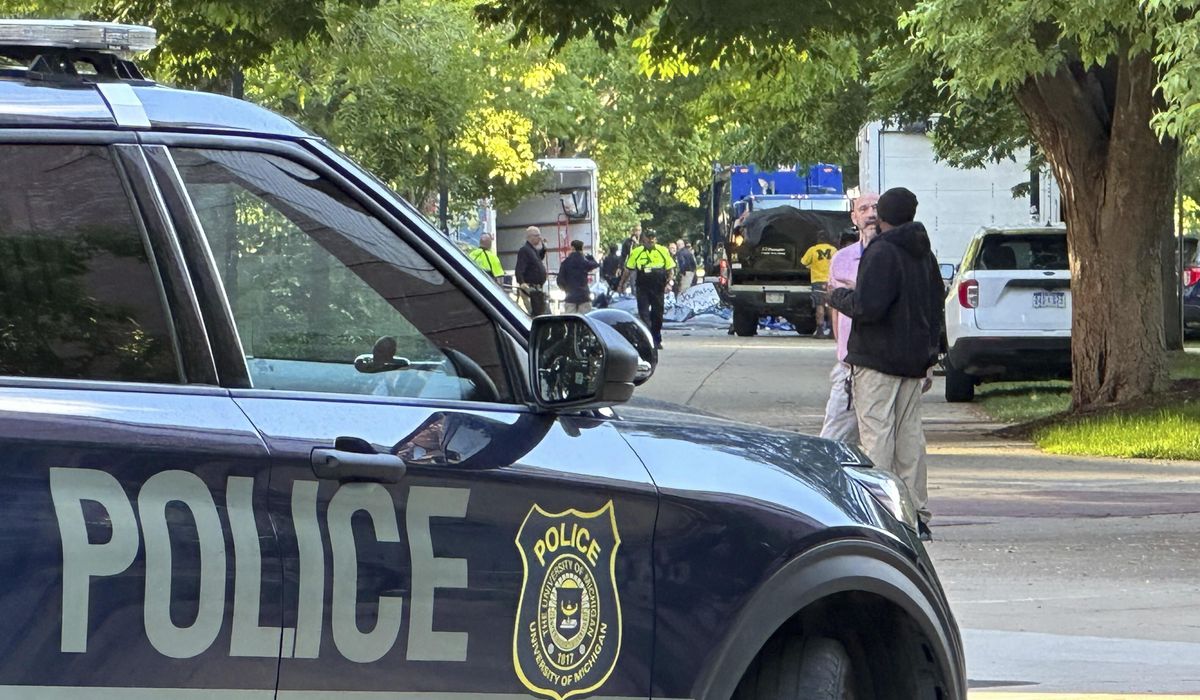 NextImg:Police break up pro-Palestinian camp at the University of Michigan