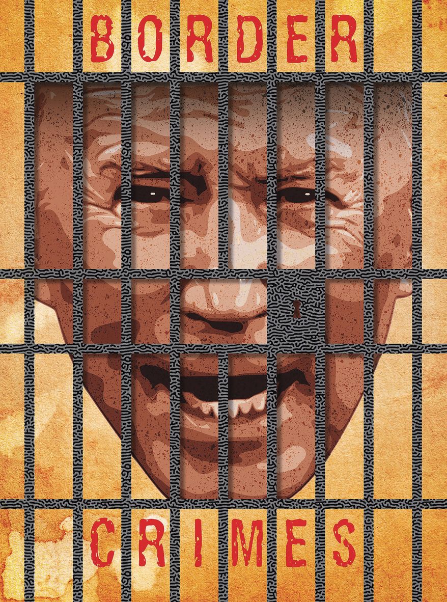 Biden's illegal immigration and border crimes illustration by Greg Groesch / The Washington Times