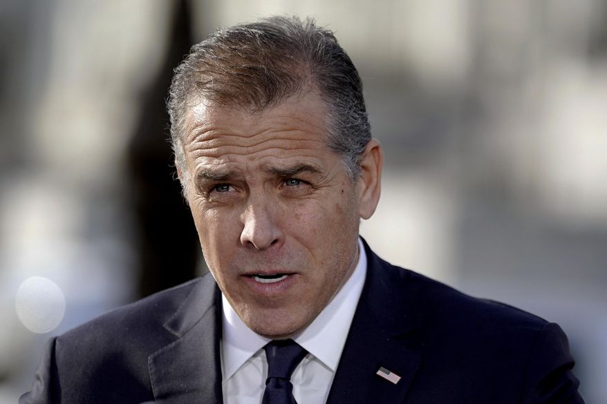 Hunter Biden, son of President Joe Biden, speaks during a news conference outside the Capitol, Dec. 13, 2023, in Washington. Biden's lawyers will press a judge Wednesday, May 22, 2024, to delay his trial in Los Angeles, set to begin next month on charges accusing him of a scheme to avoid paying $1.4 million in taxes. (AP Photo/Mariam Zuhaib, File)