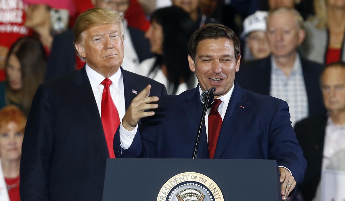 NextImg:‘Ron, I love that you’re back’: Trump and DeSantis put an often personal primary fight behind them