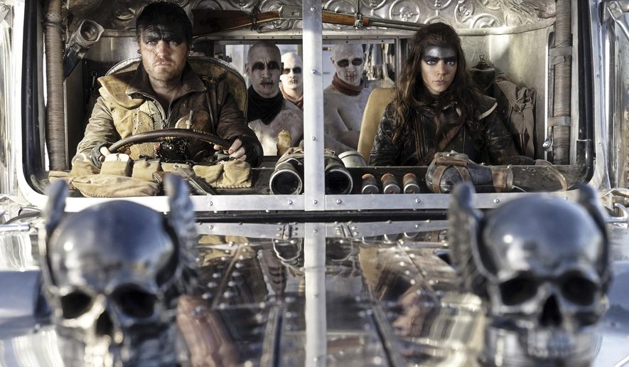 This image released by Warner Bros. Pictures shows Tom Burke, left, and Anya Taylor-Joy in a scene from "Furiosa: A Mad Max Saga." (Warner Bros. Pictures via AP)