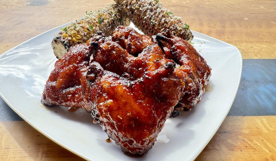 This image shows a recipe for chicken wings made by Michelle and Brandon O'Guin in Lakeland, Tenn., on May 10, 2024. The couple have a catering company and regularly compete in multiple contests, as well as serve as certified judges. (Michelle O’Guin via AP)