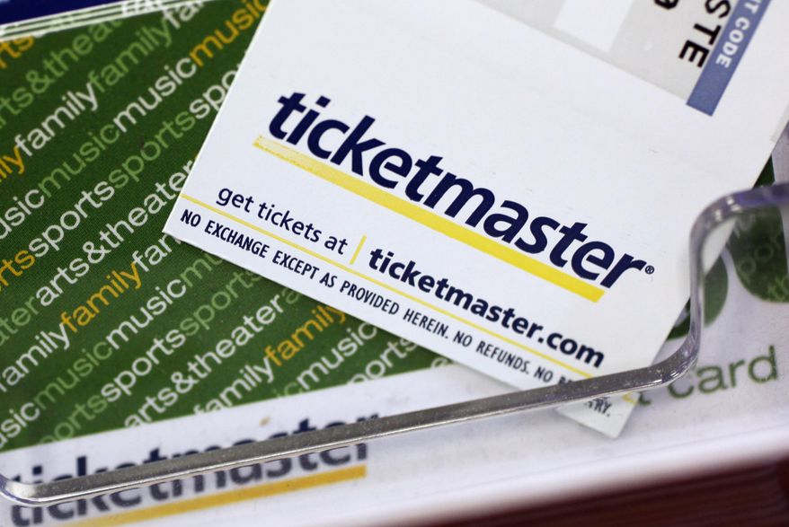 Ticketmaster tickets and gift cards are shown at a box office in San Jose, Calif., on May 11, 2009. In a significant cybersecurity incident, the personal and credit card data of more than half a billion Ticketmaster users have been compromised, according to a report Wednesday. (AP Photo/Paul Sakuma, File)
