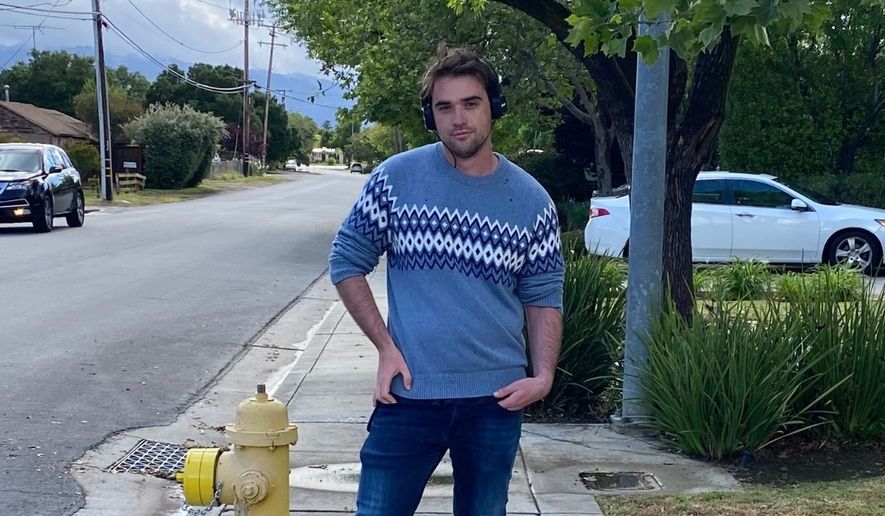 Police in Campbell, California, said they booked Nicholas Hosteter, 25, on charges of elder abuse and battery on an officer Saturday after law enforcement had the suspect’s parents help officers bring Mr. Hosteter into custody. Police said the battery charge stemmed from the suspect kicking an officer while being arrested. (Image courtesy of the Campbell Police Department)