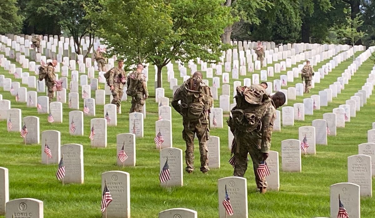 NextImg:‘It’s overwhelming’: Soldiers honor fallen heroes at Arlington’s Memorial Day ‘Flags In’ tradition