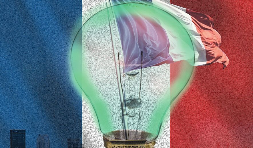 Paris climate agreement illustration by Linas Garsys / The Washington Times