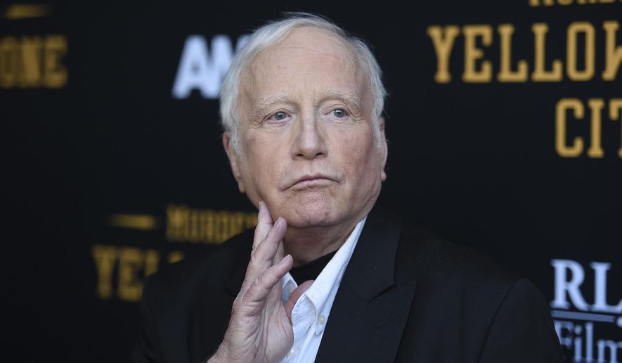 Richard Dreyfuss arrives at the Los Angeles premiere of "Murder at Yellowstone City" on Thursday June 23, 2022, at Harmony Gold Theater in Los Angeles. A venue issued an apology, Saturday, May 25, 2024, for comments made by Dreyfuss who showed up in a dress at a “Jaws”-themed event and made comments that were demeaning to women and the LGBTQ community. (Photo by Richard Shotwell/Invision/AP, File)