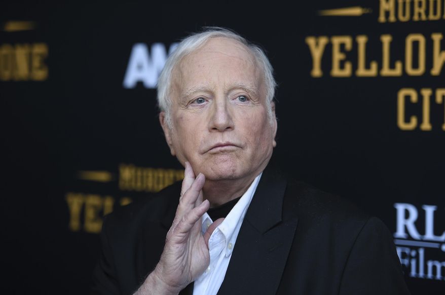 Richard Dreyfuss arrives at the Los Angeles premiere of "Murder at Yellowstone City" on Thursday June 23, 2022, at Harmony Gold Theater in Los Angeles. A venue issued an apology, Saturday, May 25, 2024, for comments made by Dreyfuss who showed up in a dress at a “Jaws”-themed event and made comments that were demeaning to women and the LGBTQ community. (Photo by Richard Shotwell/Invision/AP, File)