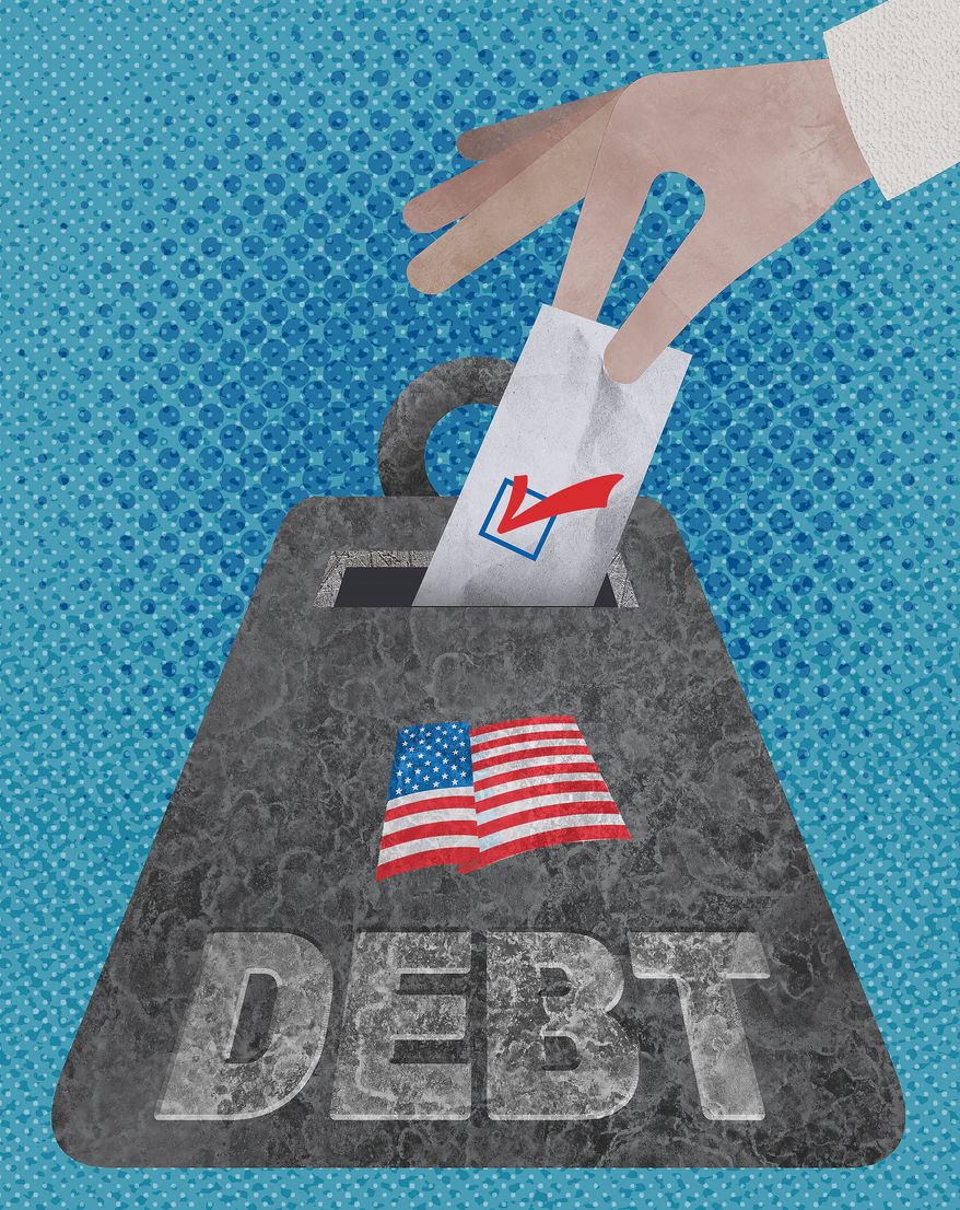 The economy, debt and voting in elections illustration by Greg Groesch / The Washington Times