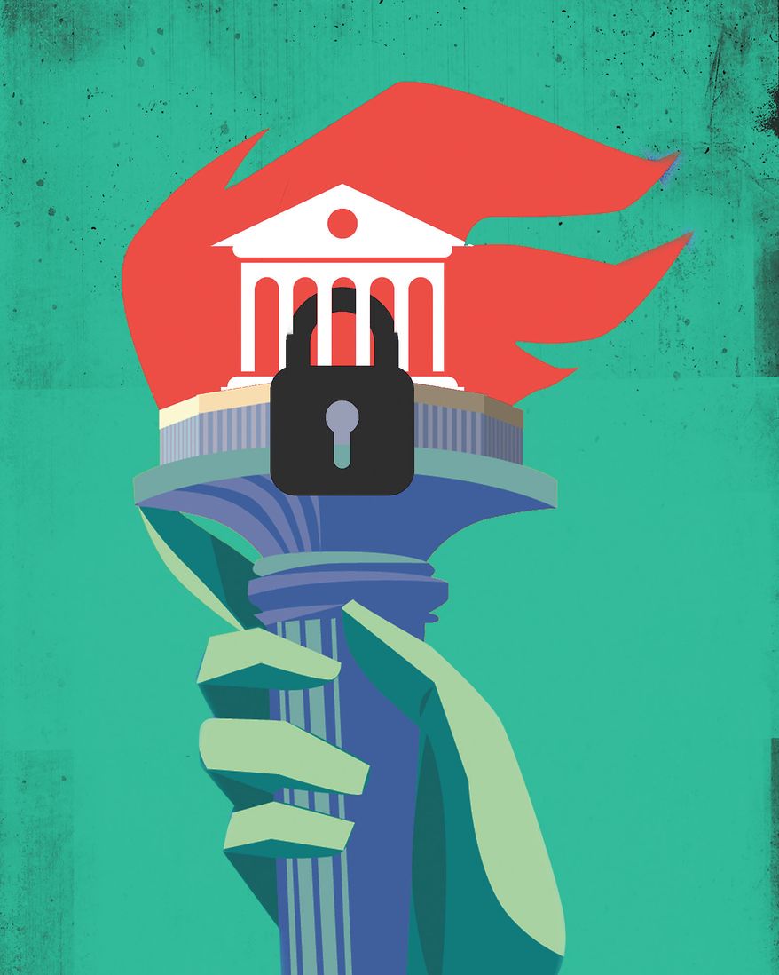 Revoke visas on radical college students sent to America illustration by Linas Garsys / The Washington Times