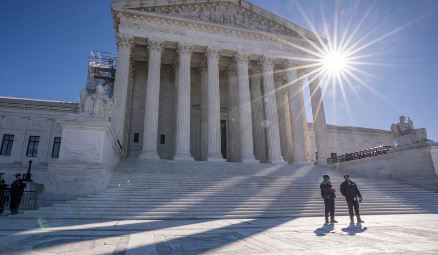 Supreme Court is seen on Capitol Hill in Washington, Monday, Oct. 23, 2023. (AP Photo/J. Scott Applewhite, File)
