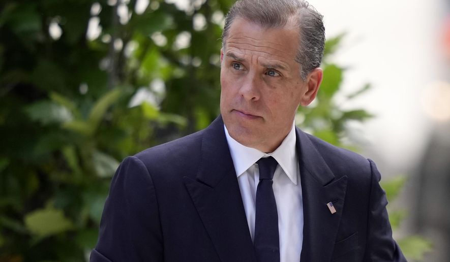 Hunter Biden arrives at federal court, Monday, June 3, 2024, in Wilmington, Del. (AP Photo/Matt Slocum)