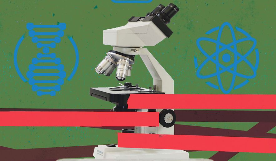 Large American research universities and colleges evolution illustration by Linas Garsys / The Washington Times