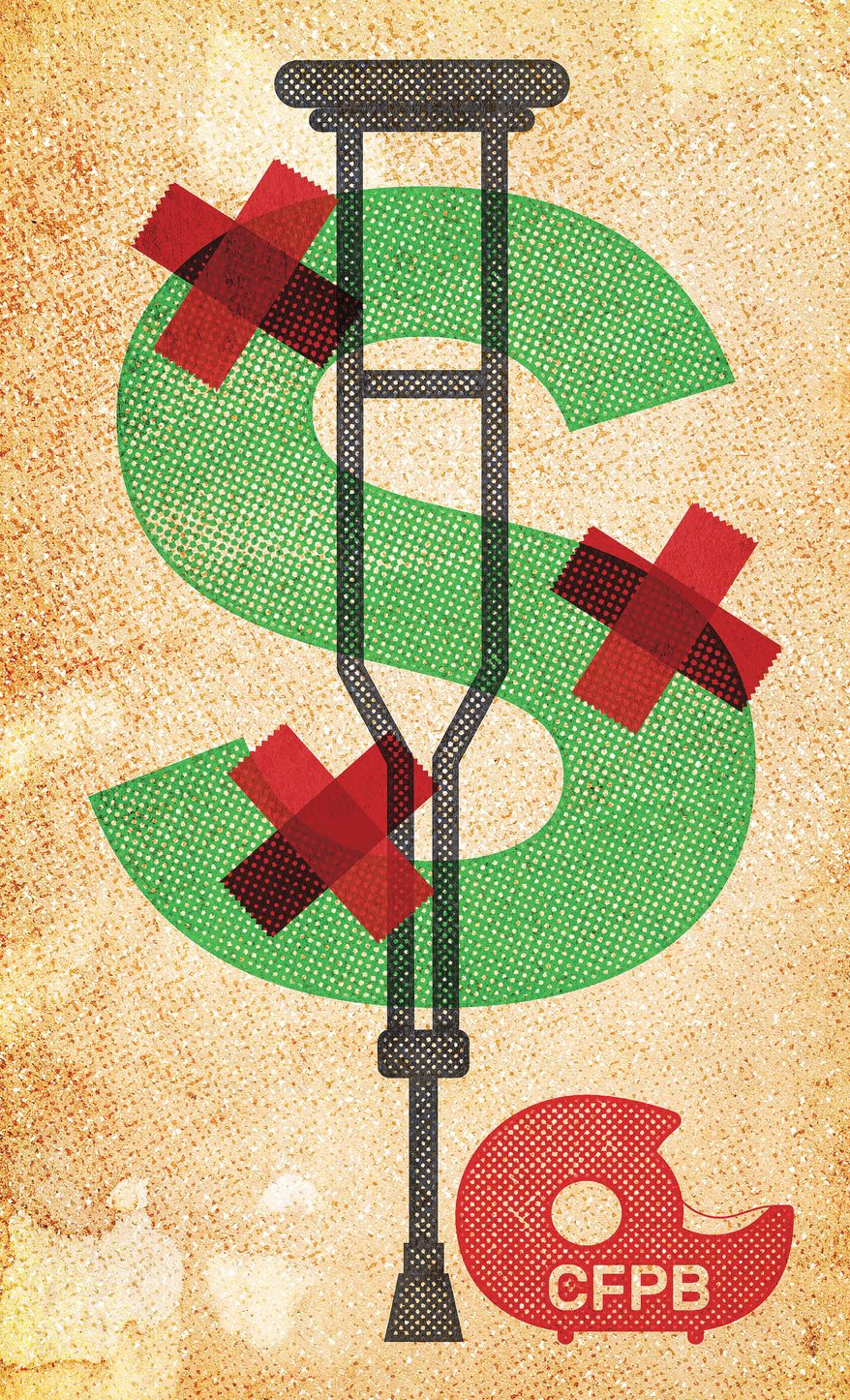 Consumer Financial Protection Bureau (CFPB) and small business' medical debt rule illustration by Greg Groesch / The Washington Times
