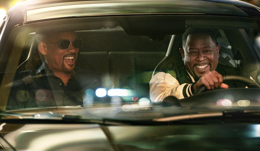 This image released by Sony Pictures shows Will Smith, left, and Martin Lawrence in "Bad Boys: Ride or Die." (Frank Masi/Columbia Pictures-Sony via AP)