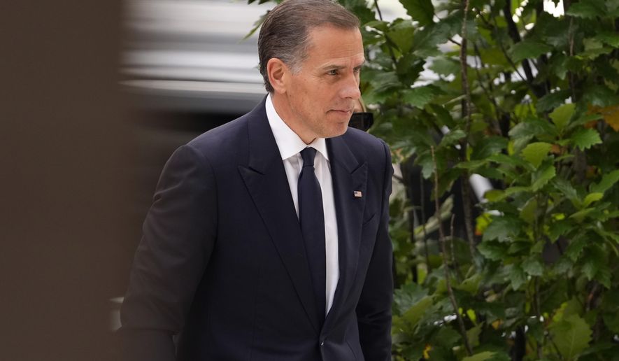 Hunter Biden arrives at federal court, Wednesday, June 5, 2024, in Wilmington, Del. (AP Photo/Matt Slocum)
