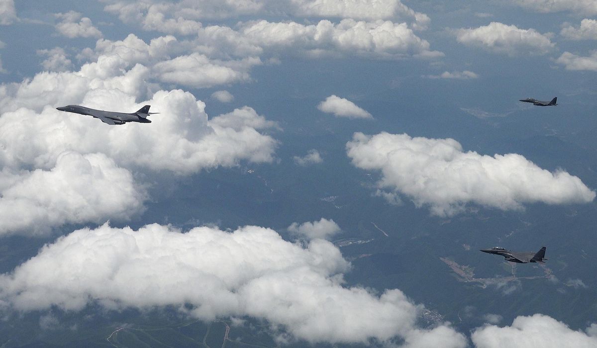 NextImg:U.S. flies B-1B bomber for first precision bomb drill in 7 years as tensions simmer with North Korea