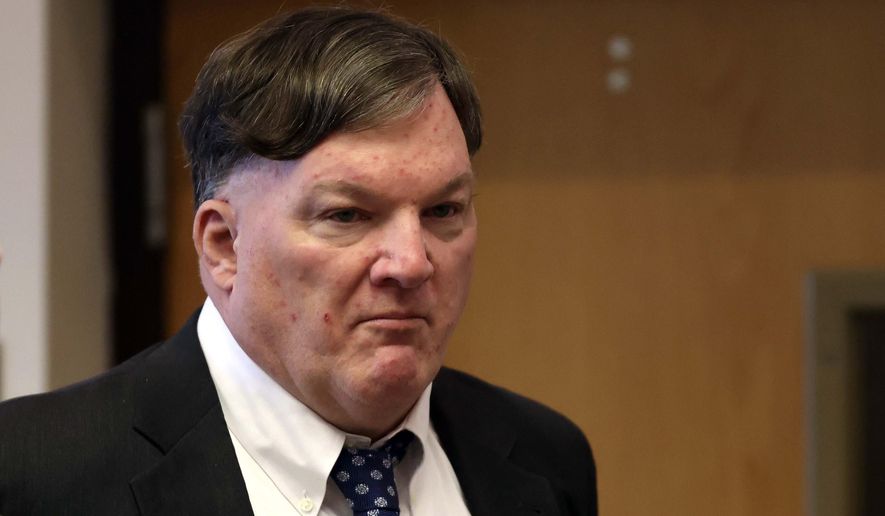 Alleged Gilgo serial killer Rex Heuermann appears inside Judge Tim Mazzei's courtroom on Feb. 6, 2024 in Riverhead, N.Y. Prosecutors are planning a major announcement in the case as Heuermann is set to appear in criminal court on Long Island on Thursday, June 6, 2024. (James Carbone/Newsday via AP)
