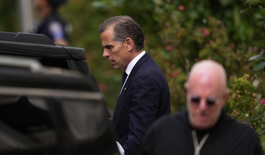 Hunter Biden departs from federal court, Thursday, June 6, 2024, in Wilmington, Del. (AP Photo/Matt Slocum)