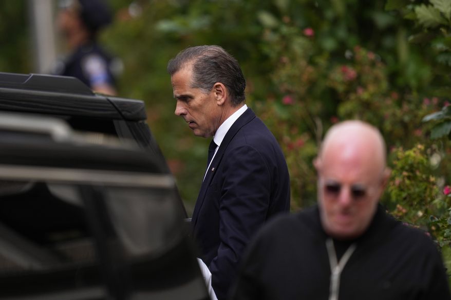 Hunter Biden departs from federal court, Thursday, June 6, 2024, in Wilmington, Del. (AP Photo/Matt Slocum)