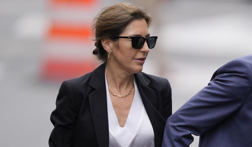 Hallie Biden arrives at federal court, Thursday, June 6, 2024, in Wilmington, Del. (AP Photo/Matt Rourke)
