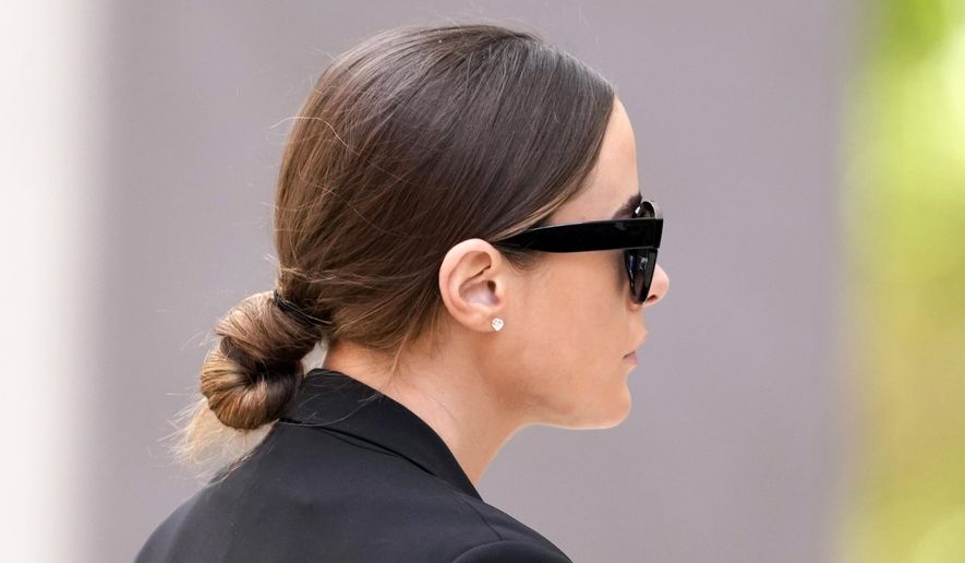 Naomi Biden arrives to federal court, Friday, June 7, 2024, in Wilmington, Del. (AP Photo/Matt Slocum)