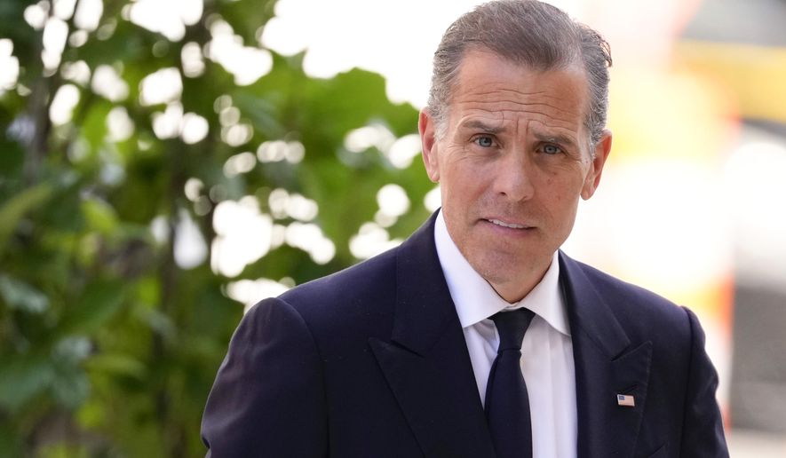 Hunter Biden arrives to federal court, Friday, June 7, 2024, in Wilmington, Del. (AP Photo/Matt Slocum)