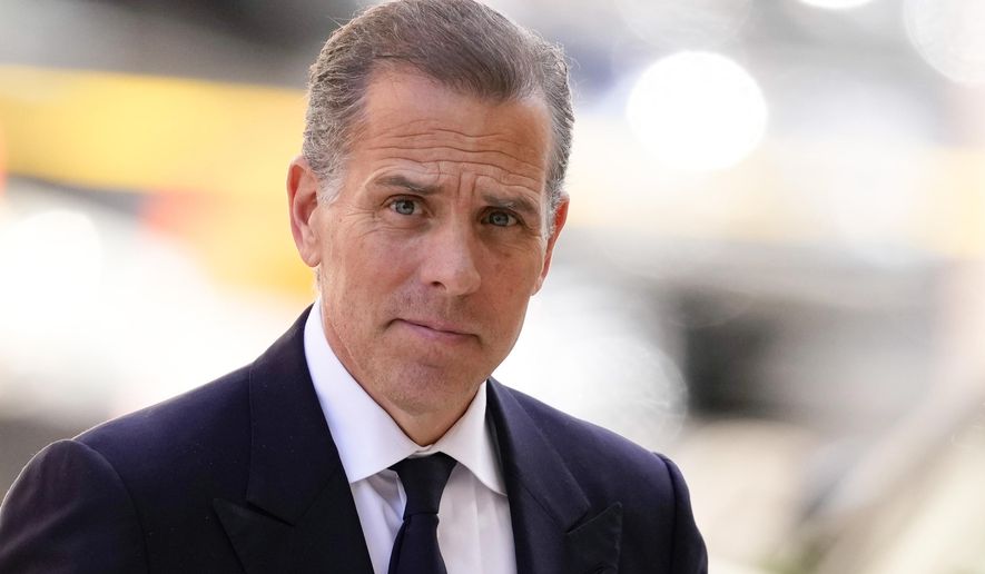 Hunter Biden arrives to federal court, Friday, June 7, 2024, in Wilmington, Del. (AP Photo/Matt Slocum)