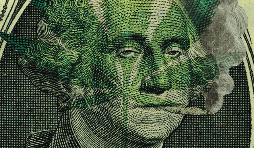 Cannabis (marijuana) industry about money illustration by Linas Garsys / The Washington Times