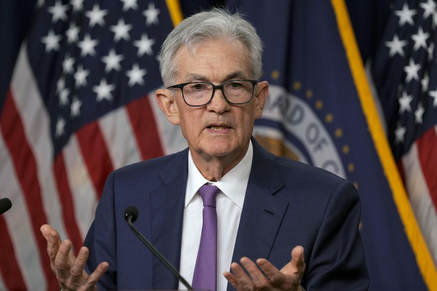 Federal Reserve Board Chair Jerome Powell speaks during a news conference at the Federal Reserve in Washington, May 1, 2024. On Wednesday, June 12, 2024, the Federal Reserve will end its latest meeting by issuing a policy statement, updating its economic and interest-rate projections and holding a news conference with Powell.(AP Photo/Susan Walsh, File)