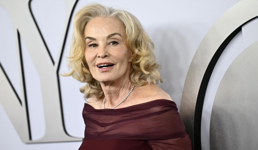Jessica Lange arrives at the 77th Tony Awards on Sunday, June 16, 2024, in New York. (Photo by Evan Agostini/Invision/AP)