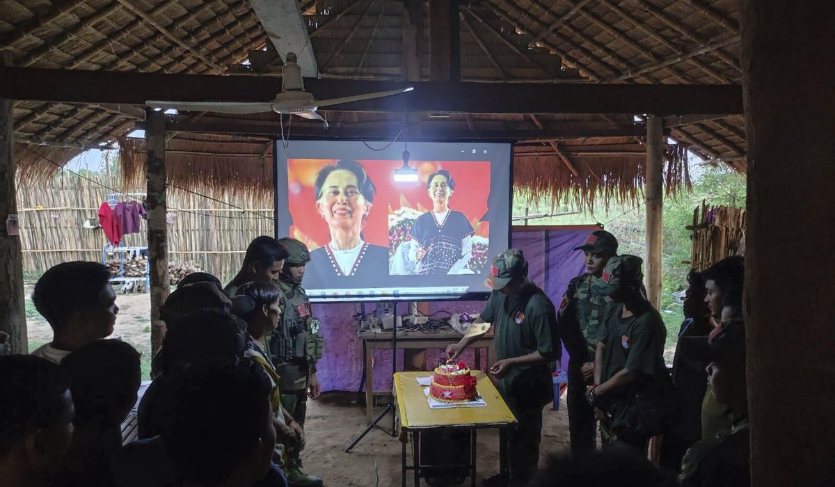 NextImg:Supporters of Myanmar’s jailed leader Suu Kyi mark her 79th birthday with a flower-themed protest