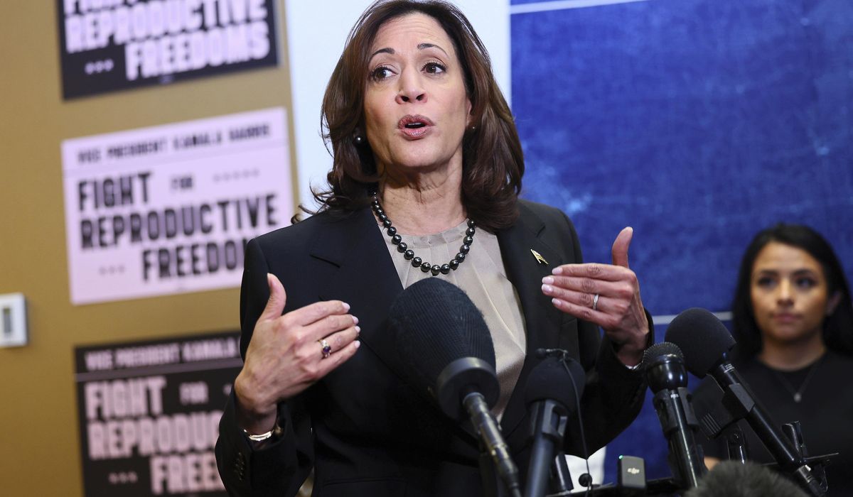 NextImg:‘Everything is at stake’ for reproductive rights in 2024, Harris says as Biden-Trump debate nears