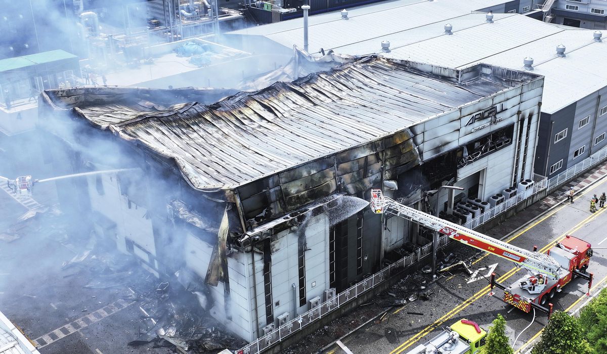 NextImg:A fire at a lithium battery factory in South Korea kills 22 mostly Chinese migrant workers