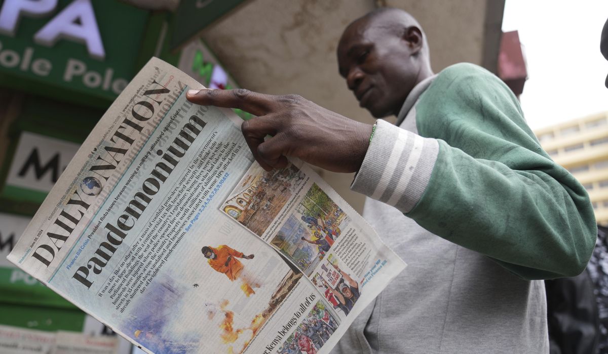 NextImg:Amid heavy police presence, Kenya starts clearing debris after protests in which at least 6 died