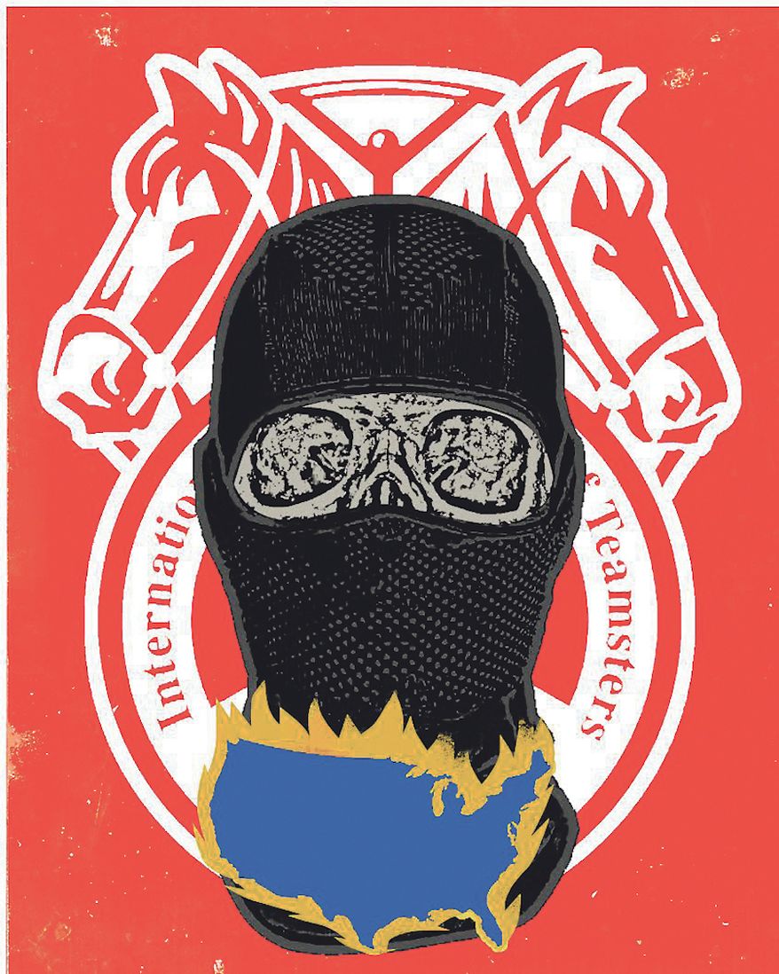 Teamsters president didn't condemn 'Death to America' event illustration by Alexander Hunter/ The Washington Times