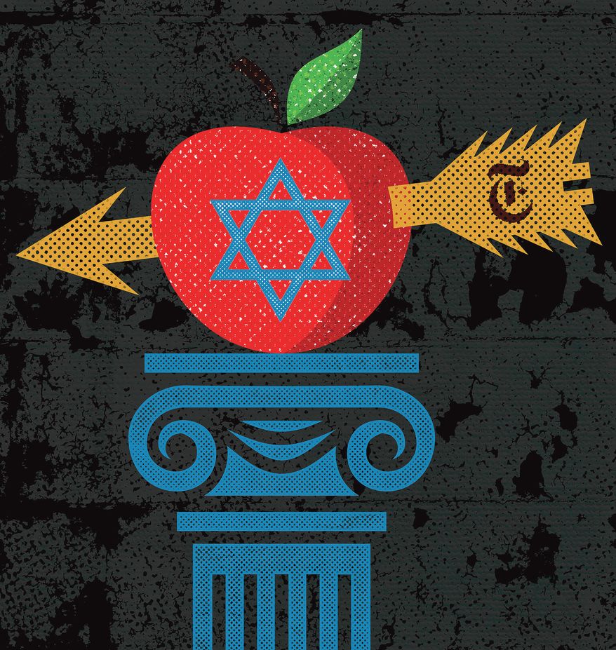 The New York Times' smear campaign against private Jewish schools illustration by Alexander Hunter/ The Washington Times