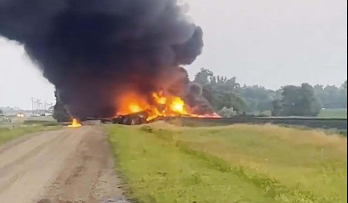NextImg:Fiery railcars with hazardous material has mostly been contained after derailment in North Dakota