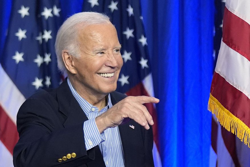President Joe Biden attends a campaign rally at Sherman Middle School in Madison, Wis., Friday, July 5, 2024. (AP Photo/Manuel Balce Ceneta)